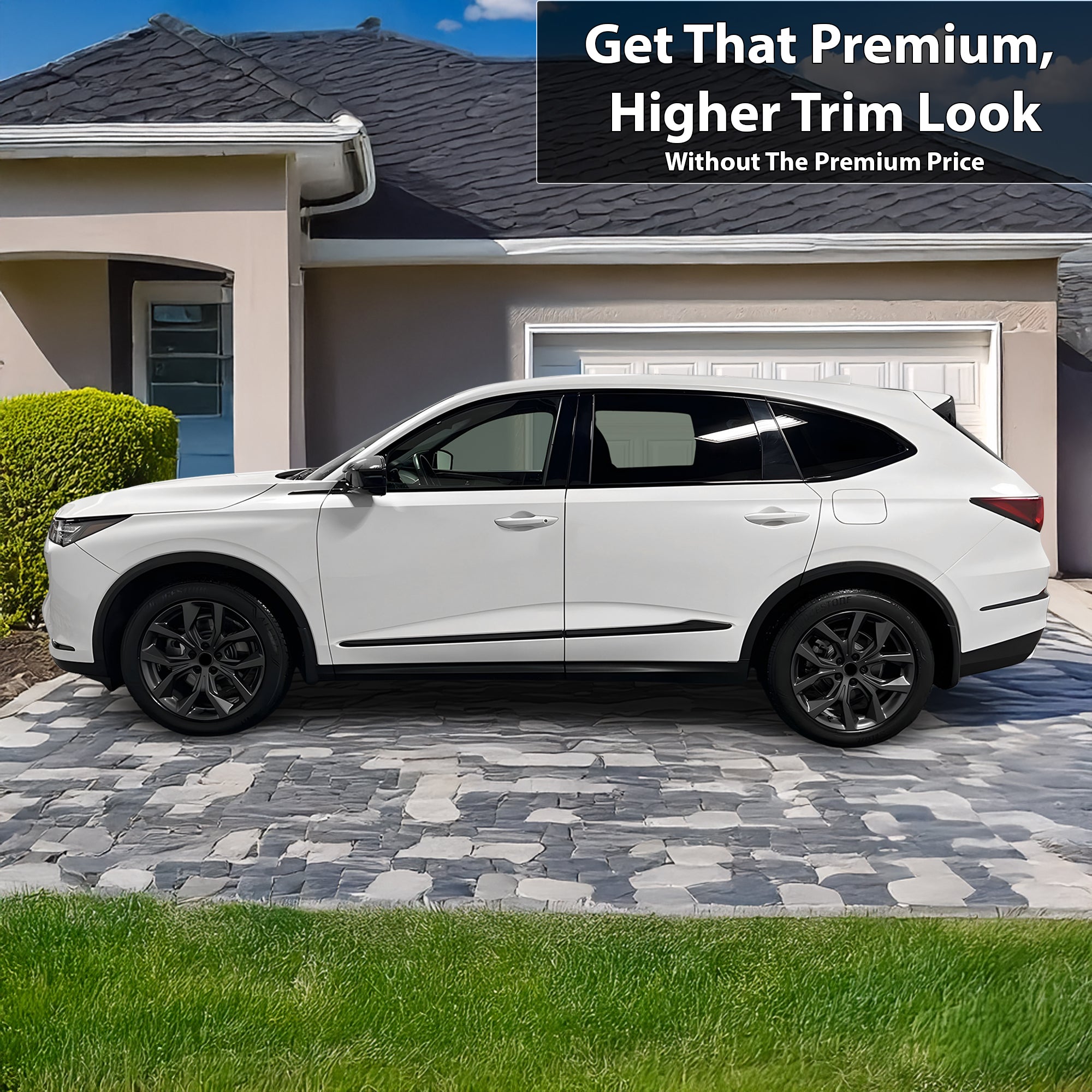 Vinyl Chrome Delete Grille Side Window Rear Blackout Decal Stickers Overlay Film Fits Acura MDX 2022 - 2025 - Bogar Tech Designs