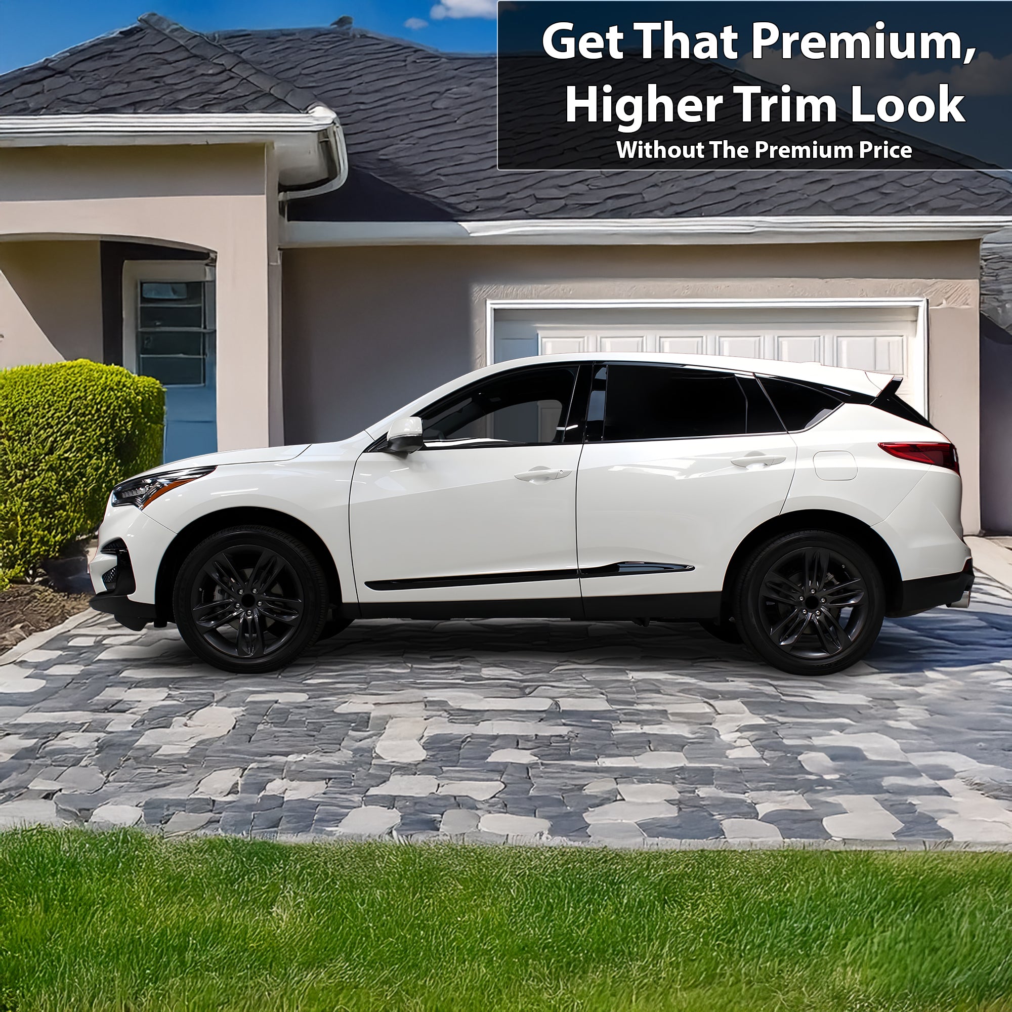 Vinyl Chrome Delete Grille Side Window Blackout Decal Stickers Overlay Film Fits Acura RDX 2019 - 2025 - Bogar Tech Designs