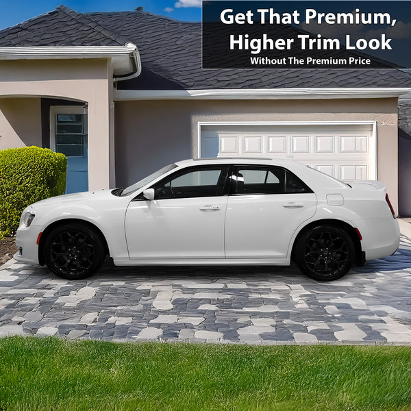 Vinyl Chrome Delete Sides Front Rear Bumper Trim Blackout Decal Stickers Overlay Film Fits Chrysler 300 2015 - 2023 - Bogar Tech Designs