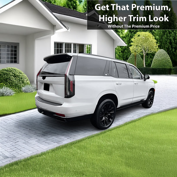 Vinyl Chrome Delete Side Window Blackout Decal Stickers Overlay Film Fits Cadillac Escalade 2021-2024
