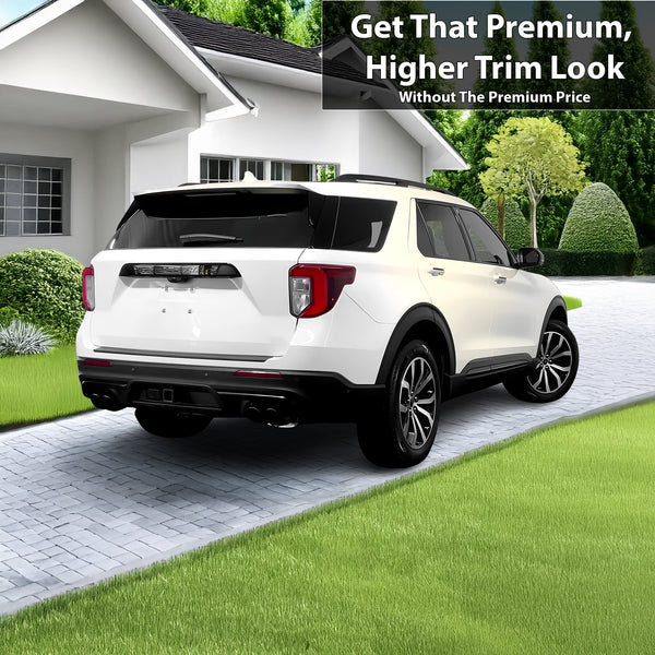 Window Vinyl Chrome Delete Trim Blackout Decal Stickers Overlay Film Fits Ford Explorer 2020 2021 2022 2023 2024 2025