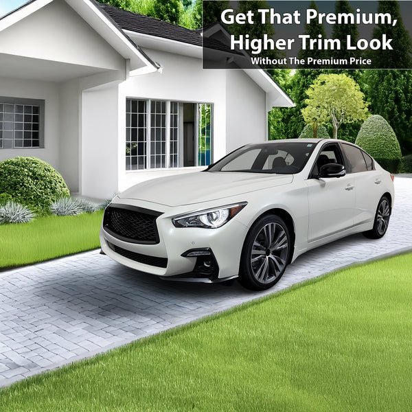 Vinyl Chrome Delete Side Window Grille Rear Trim Blackout Decal Stickers Overlay Film Fits Infiniti Q50 2018 2019 2020 2021 2022 2023 2024 - Bogar Tech Designs