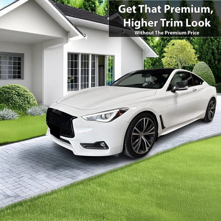 Vinyl Chrome Delete Grille Window Blackout Decal Stickers Overlay Film Fits Infiniti Q60 2017 - 2022 - Bogar Tech Designs