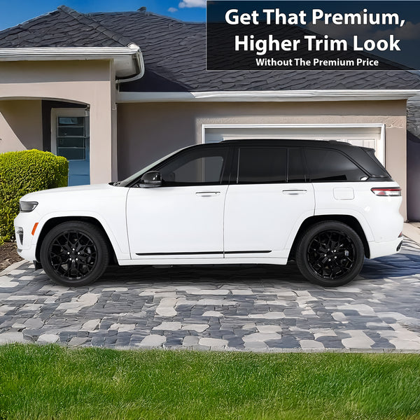 Window Vinyl Chrome Delete Trim Blackout Decal Stickers Overlay Film Fits Jeep Grand Cherokee 2022 2023 2024 2025