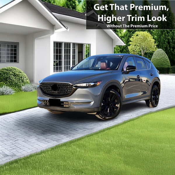Window Grille Bumper Vinyl Chrome Delete Trim Blackout Decal Stickers Overlay Film Fits Mazda CX-5 2017-2025