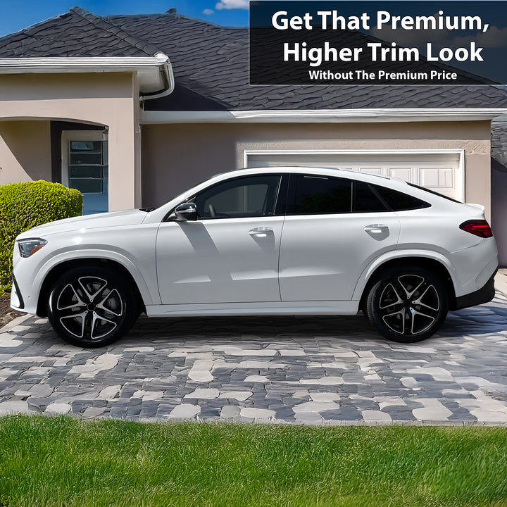 Vinyl Chrome Delete Side Window Trim Wheel Front Grille Blackout Decal Stickers Overlay Film Fits Mercedes Benz GLE Coupe 2021 - 2025 - Bogar Tech Designs