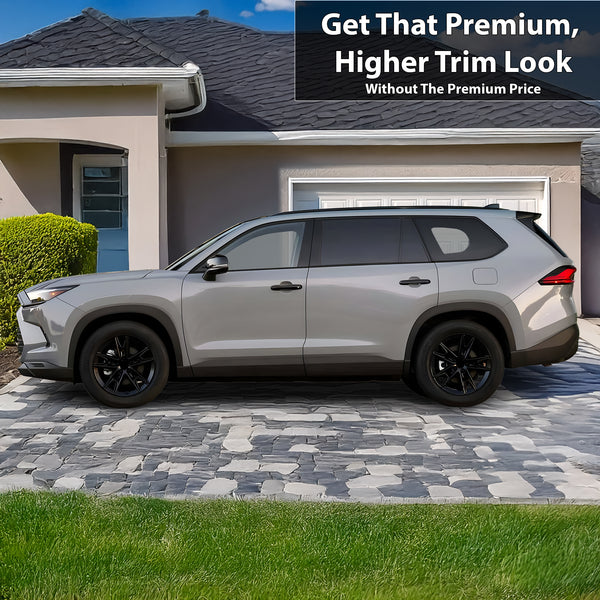 Vinyl Chrome Delete Grille Side Window Blackout Decal Stickers Overlay Film Fits Toyota Grand Highlander 2024 2025 - Bogar Tech Designs