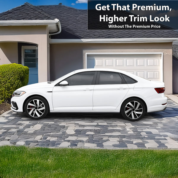 Vinyl Chrome Delete Wheel Rim Front Grille Trim Blackout Decal Stickers Overlay Film Fits Volkswagen Jetta 2019 - 2025 - Bogar Tech Designs