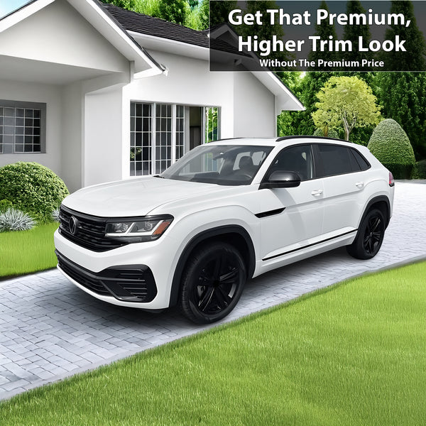 Vinyl Chrome Delete Grille Side Window Rear Blackout Decal Stickers Overlay Film Fits Volkswagen Atlas 2021-2025