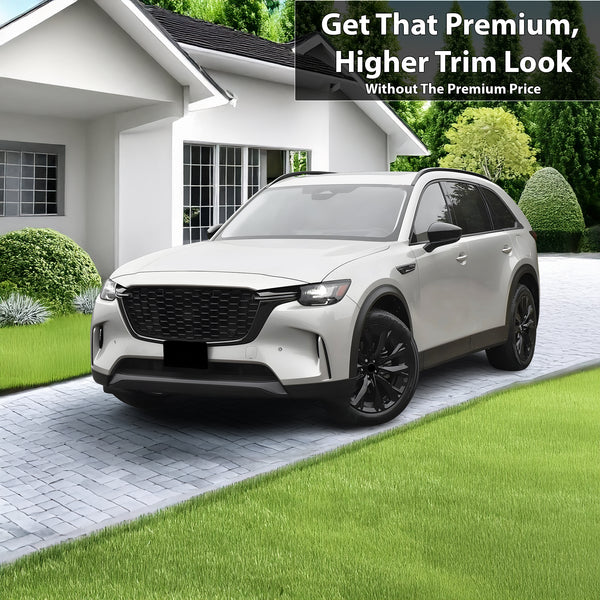 Vinyl Chrome Delete Side Window Trim Front Grille Blackout Decal Stickers Overlay Film Fits Mazda CX - 90 2024 - 2025 - Bogar Tech Designs