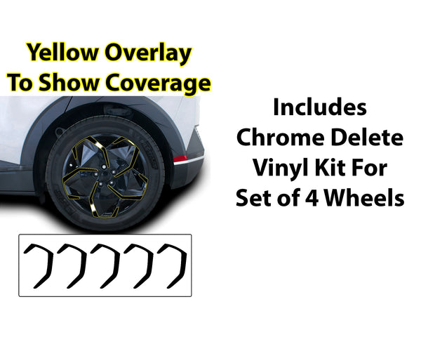 Vinyl Chrome Delete Wheel Front Rear Bumper Trim Blackout Decal Stickers Overlay Film Fits Hyundai Ioniq 5 2022 - 2025 - Bogar Tech Designs