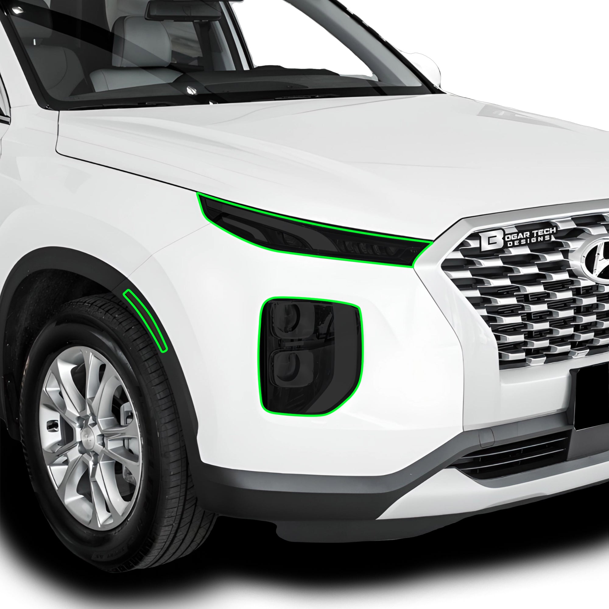 Full Headlight Taillight Precut Smoked PPF Tint Kit Film Overlay Fits Hyundai Palisade 2020 - 2025 - Bogar Tech Designs