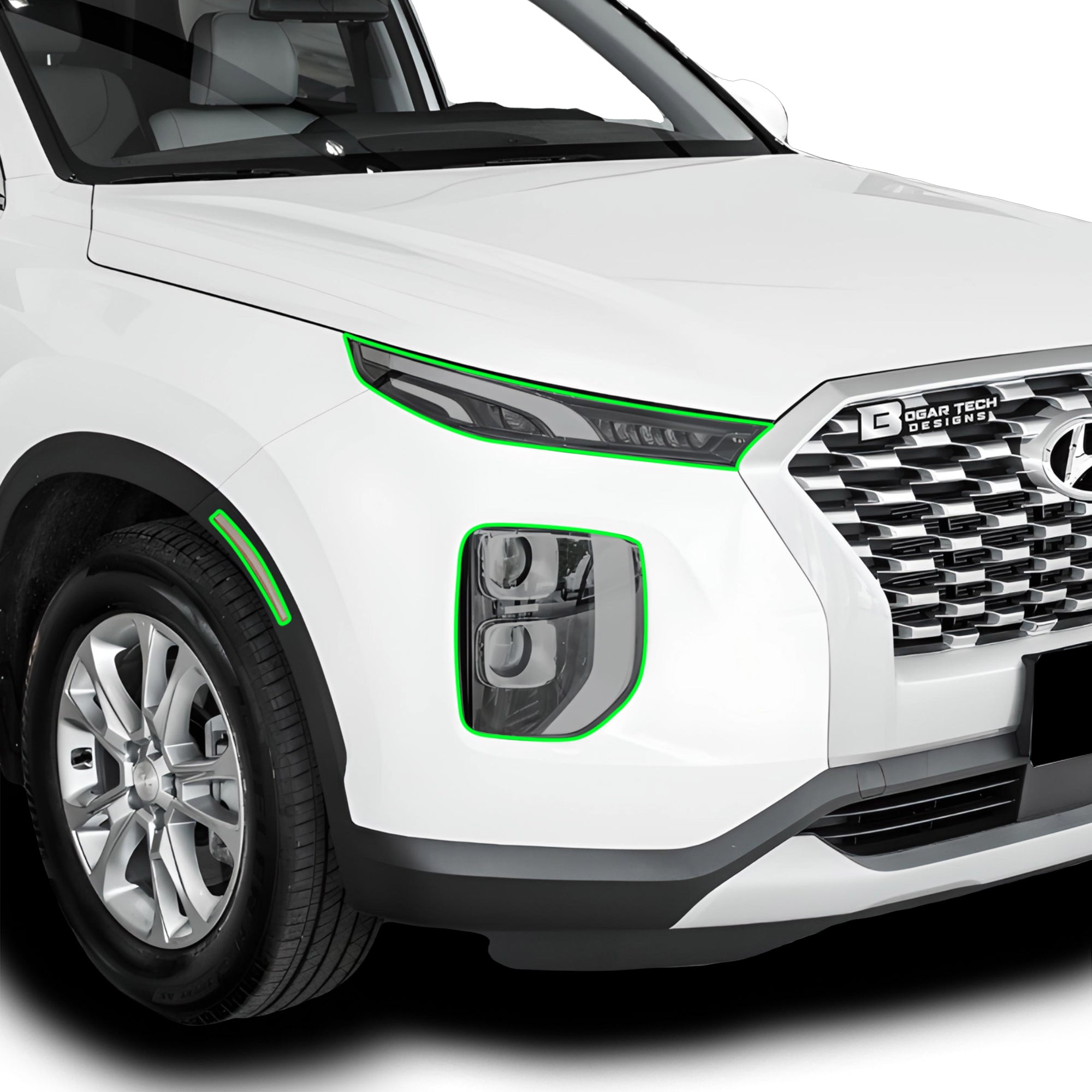 Full Headlight Taillight Precut Smoked PPF Tint Kit Film Overlay Fits Hyundai Palisade 2020 - 2025 - Bogar Tech Designs
