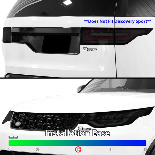 Full Headlight Taillight Precut Smoked PPF Tint Kit Film Overlay Fits Land Rover Discovery 2017 - 2024 - Bogar Tech Designs