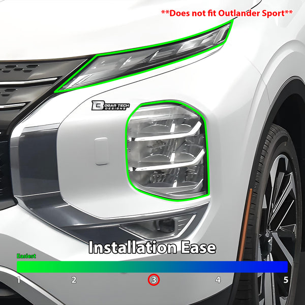 Full Headlight Taillight Precut Smoked PPF Tint Kit Film Overlay Fits Mitsubishi Outlander 2022 - 2025 - Bogar Tech Designs