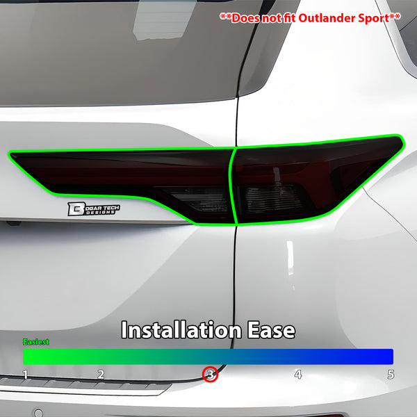 Full Headlight Taillight Precut Smoked PPF Tint Kit Film Overlay Fits Mitsubishi Outlander 2022 - 2025 - Bogar Tech Designs