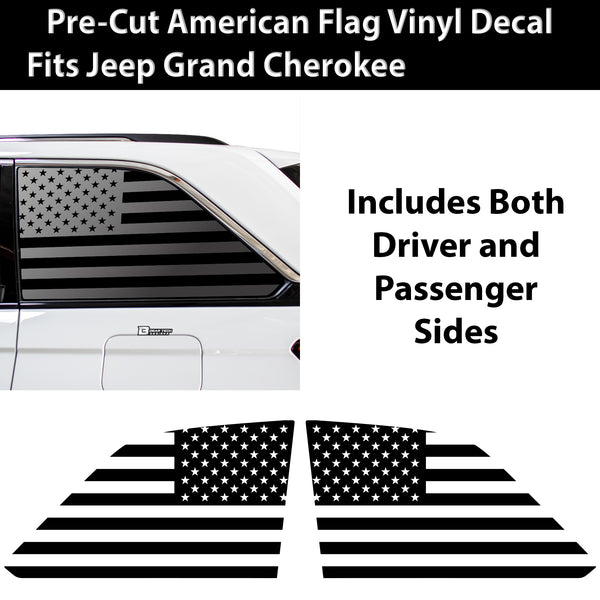 American Flag Window Vinyl Decal Stickers Fits Jeep Grand Cherokee 2022 - 2025Blue Pink Red Green Line - Bogar Tech Designs