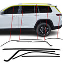 Window Vinyl Chrome Delete Trim Blackout Decal Stickers Overlay Film Fits Jeep Grand Cherokee L 2021-2025