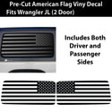 American Flag Window Vinyl Decal Stickers Fits Jeep Wrangler JL 2 Door 2018 - 2025Blue Red Pink Green Line - Bogar Tech Designs