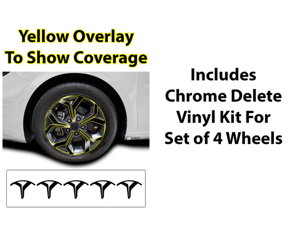 Vinyl Chrome Delete Wheel Front Bumper Grille Trim Blackout Decal Stickers Overlay Film Fits Kia Forte 2019-2024