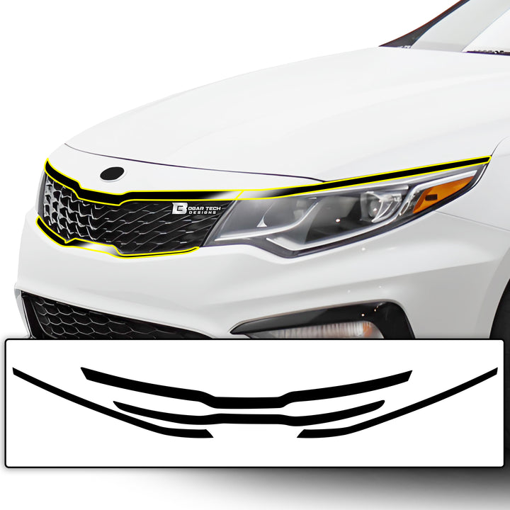 Vinyl Chrome Delete Wheel Sides Front Rear Bumper Trim Blackout Decal Stickers Overlay Film Fits Kia Optima 2016 - 2020 - Bogar Tech Designs