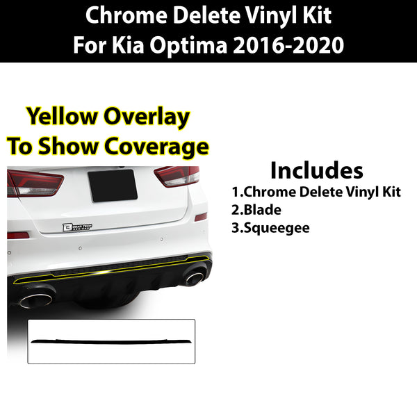 Vinyl Chrome Delete Wheel Sides Front Rear Bumper Trim Blackout Decal Stickers Overlay Film Fits Kia Optima 2016 - 2020 - Bogar Tech Designs