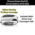 Vinyl Chrome Delete Wheel Sides Front Rear Bumper Trim Blackout Decal Stickers Overlay Film Fits Kia Optima 2016 - 2020 - Bogar Tech Designs