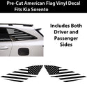 American Flag Rear Quarter Window Vinyl Decal Stickers Fits Kia Sorento 2021 - 2025 - Bogar Tech Designs