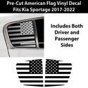 Quarter Window American Flag Vinyl Decal Stickers Fits Kia Sportage 2017 - 2022 - Bogar Tech Designs