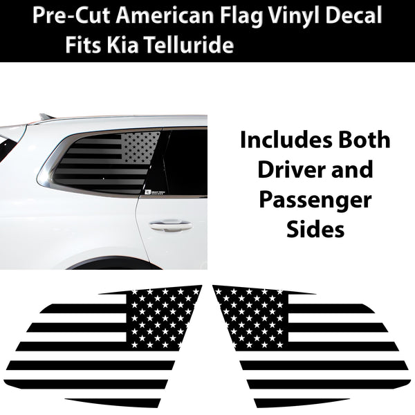 American Flag Window Vinyl Decal Stickers Fits Kia Telluride 2020 2021 2022 2023 2024 2025