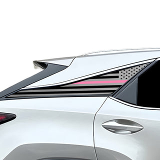 Quarter Window American Flag Vinyl Decal Stickers Fits Lexus RX 2016 - 2022 - Bogar Tech Designs