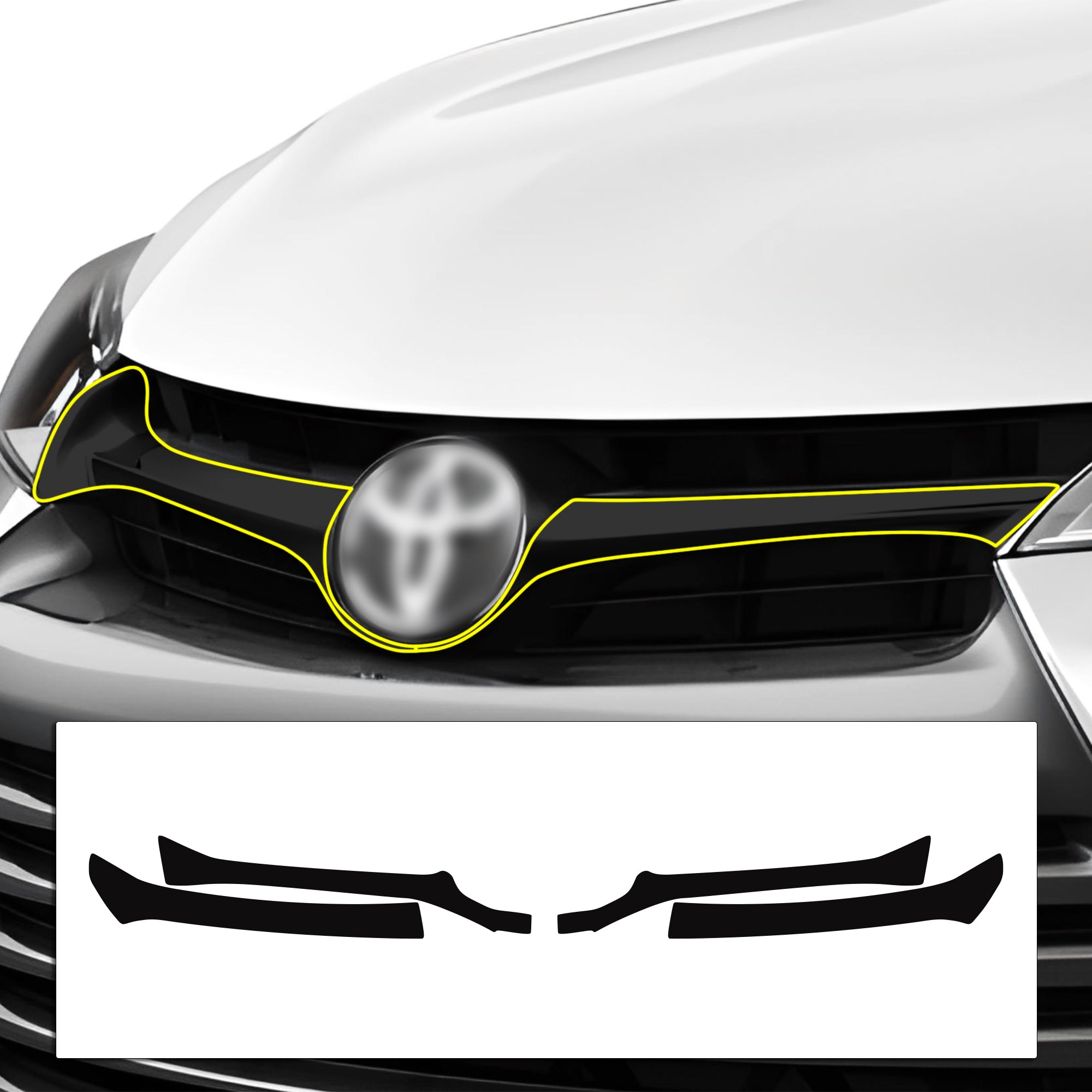 Vinyl Chrome Delete Grille Side Window Rear Blackout Decal Stickers Overlay Film Fits Toyota Camry 2015 - 2017 - Bogar Tech Designs