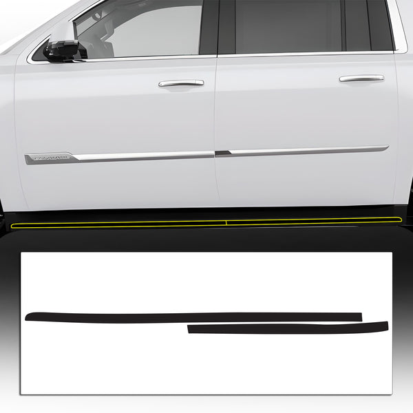 Vinyl Chrome Delete Grille Side Window Rear Blackout Decal Stickers Overlay Film Fits Cadillac Escalade 2015-2020