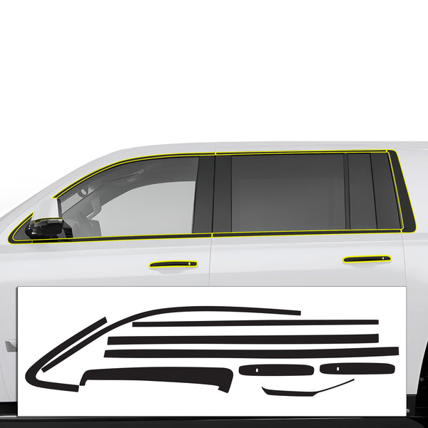 Vinyl Chrome Delete Grille Side Window Rear Blackout Decal Stickers Overlay Film Fits Cadillac Escalade 2015-2020
