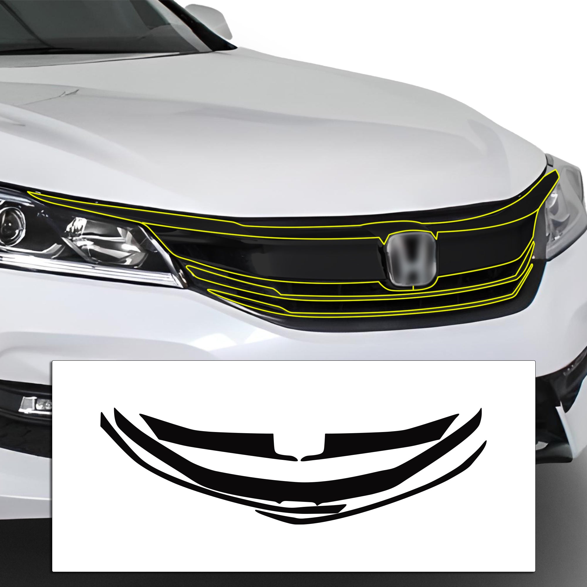 Vinyl Chrome Delete Grille Side Window Rear Wheel Blackout Decal Stickers Overlay Film Fits Honda Accord 2013 - 2017 - Bogar Tech Designs