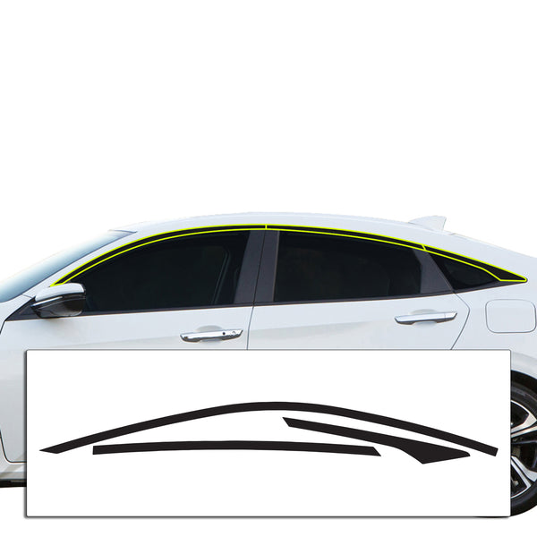 Vinyl Chrome Delete Grille Side Wheel Window Blackout Decal Stickers Overlay Film Fits Honda Civic 2016 - 2021 - Bogar Tech Designs