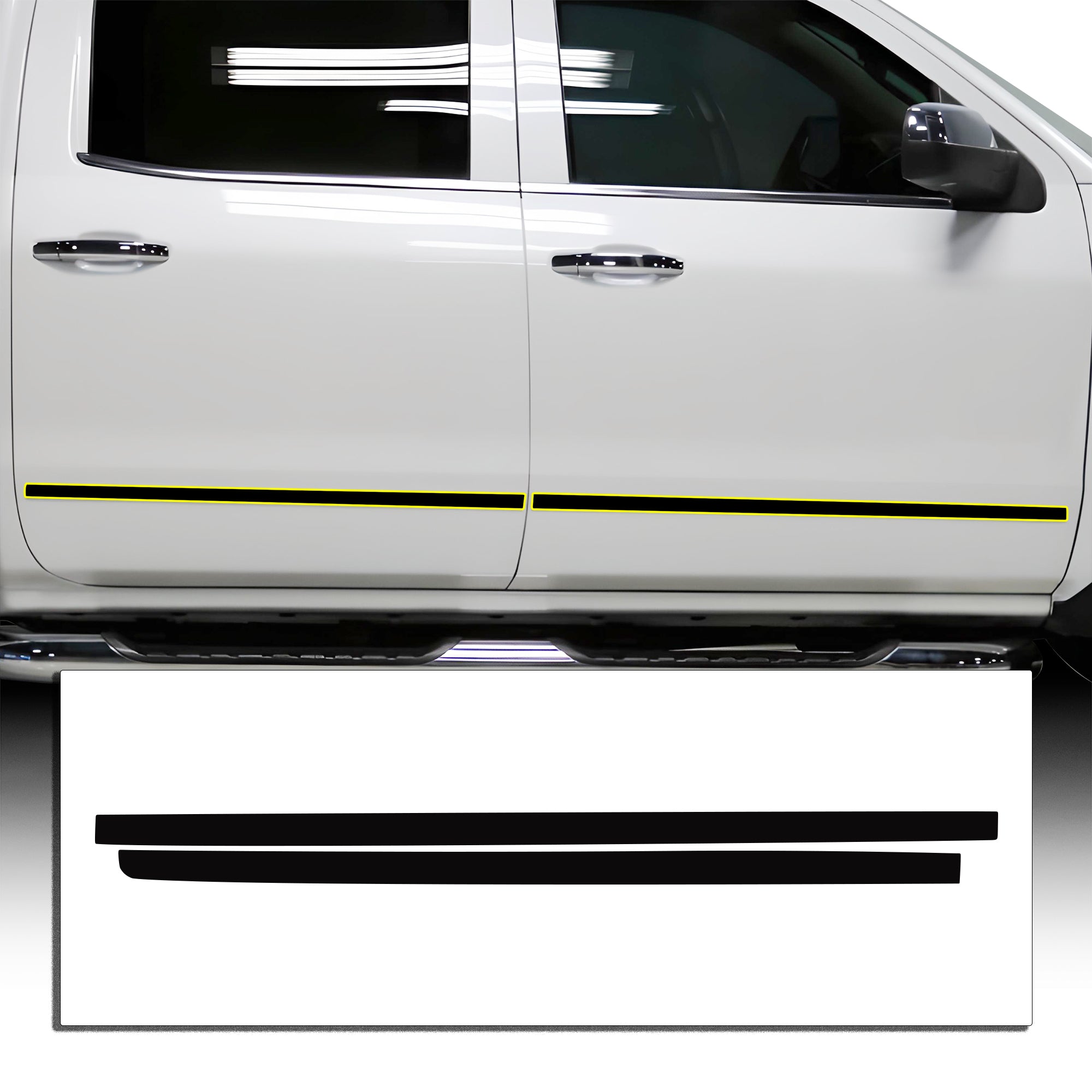 Vinyl Chrome Delete Grille Side Window Rear Blackout Decal Stickers Overlay Film Fits Chevy Silverado 1500 2014 - 2018 - Bogar Tech Designs