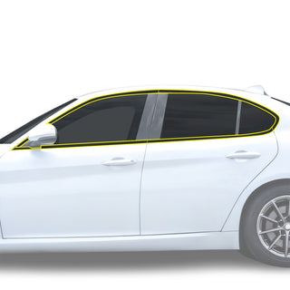 Alfa Romeo Giulia 2016-2026 Blackout Chrome Delete Kit - Precut Gloss Black Vinyl Overlays