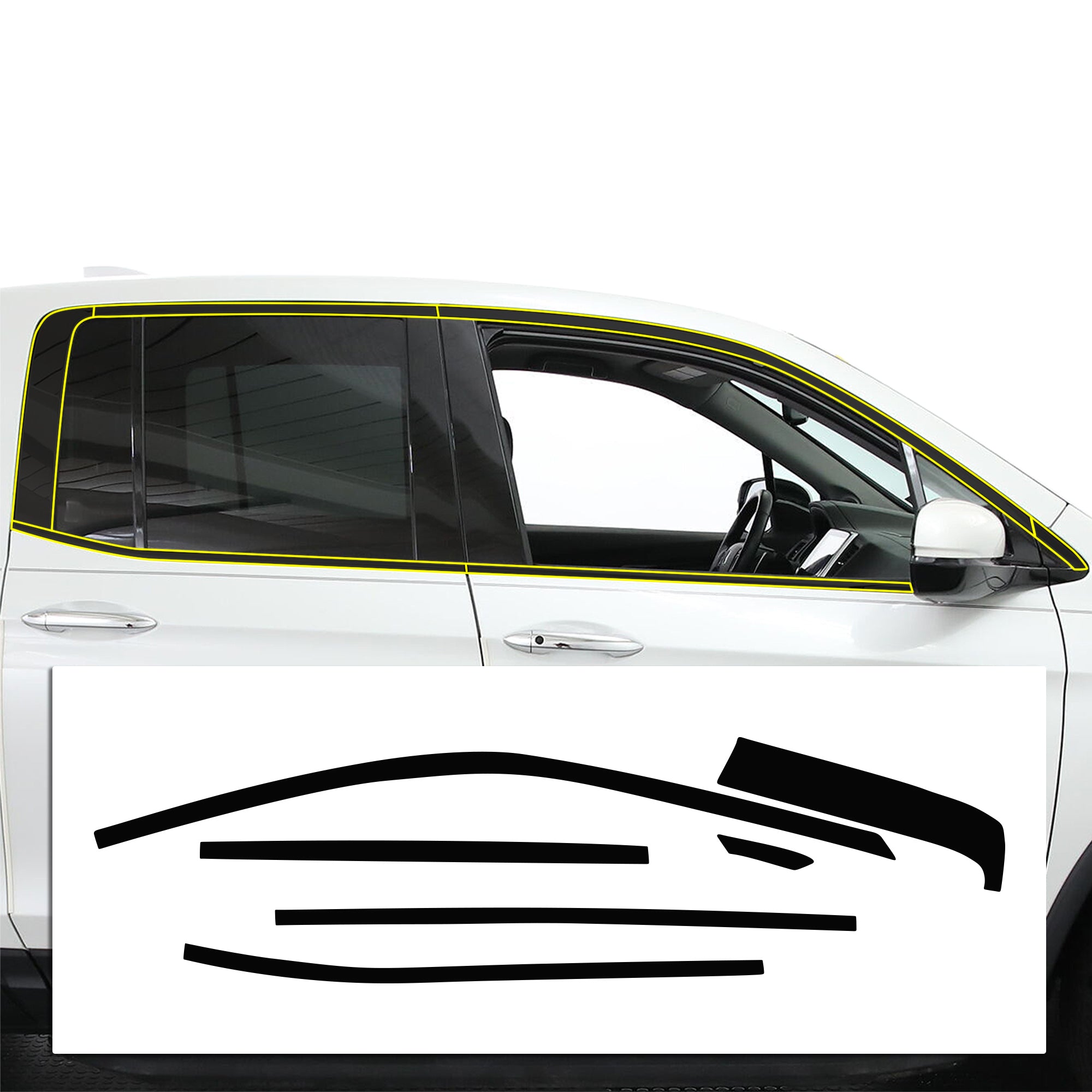 Vinyl Chrome Delete Grille Side Window Rear Blackout Decal Stickers Overlay Film Fits Honda Ridgeline 2017 - 2025 - Bogar Tech Designs