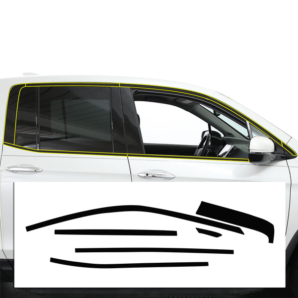 Vinyl Chrome Delete Grille Side Window Rear Blackout Decal Stickers Overlay Film Fits Honda Ridgeline 2017-2025