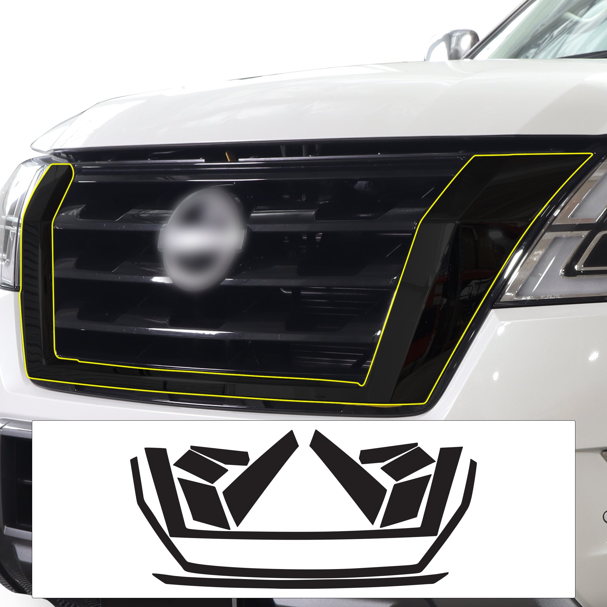 Vinyl Chrome Delete Grille Side Window Rear Blackout Decal Stickers Overlay Film Fits Nissan Armada 2017 - 2024 - Bogar Tech Designs