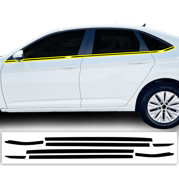 Vinyl Chrome Delete Wheel Rim Front Grille Trim Blackout Decal Stickers Overlay Film Fits Volkswagen Jetta 2019 - 2025 - Bogar Tech Designs