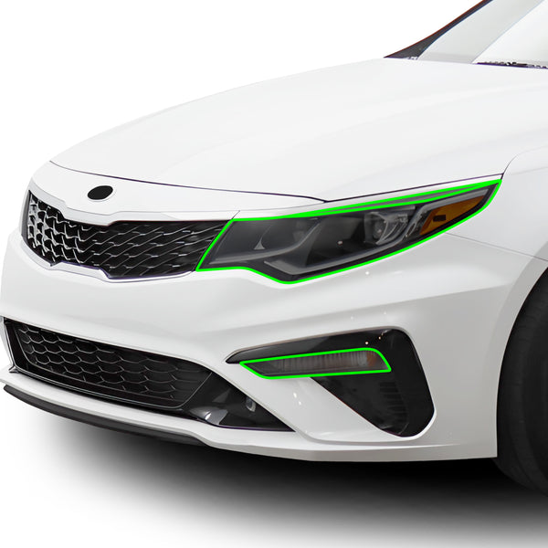 Full Headlight Taillight Precut Smoked PPF Tint Kit Film Overlay Fits Kia Optima 2016 - 2020 - Bogar Tech Designs