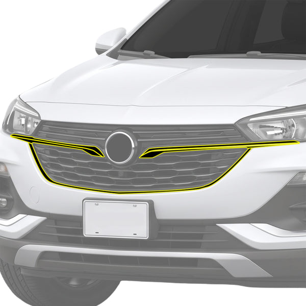 Buick Encore GX 2020-2026 Front Grille Blackout Chrome Delete Kit – Precut Gloss Black Vinyl Overlays