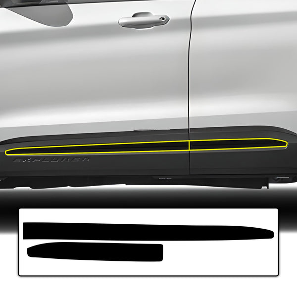 Window Vinyl Chrome Delete Trim Blackout Decal Stickers Overlay Film Fits Ford Explorer 2020 2021 2022 2023 2024 2025