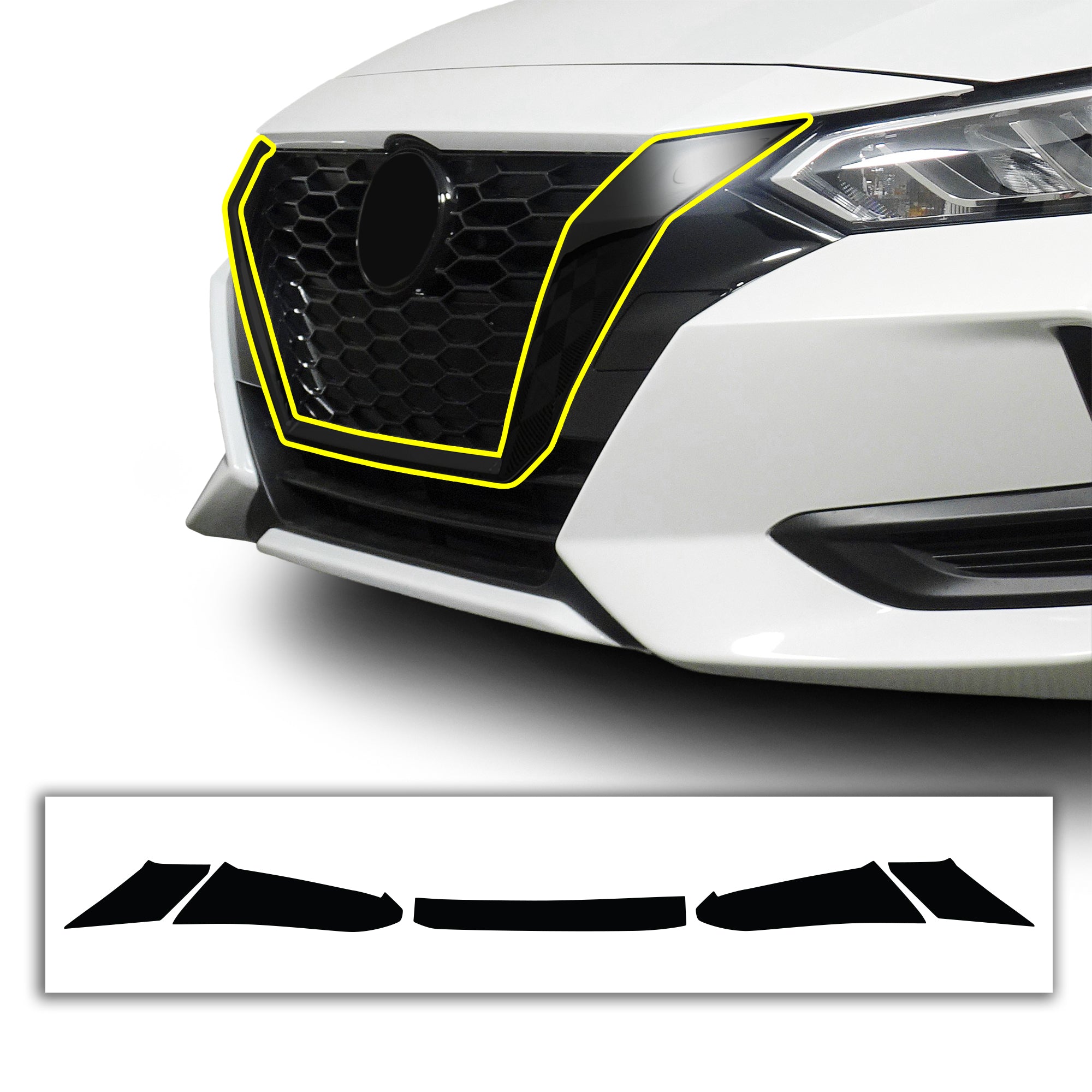 Vinyl Chrome Delete Grille Side Window Wheel Blackout Decal Stickers Overlay Film Fits Nissan Sentra 2020 - 2025 - Bogar Tech Designs