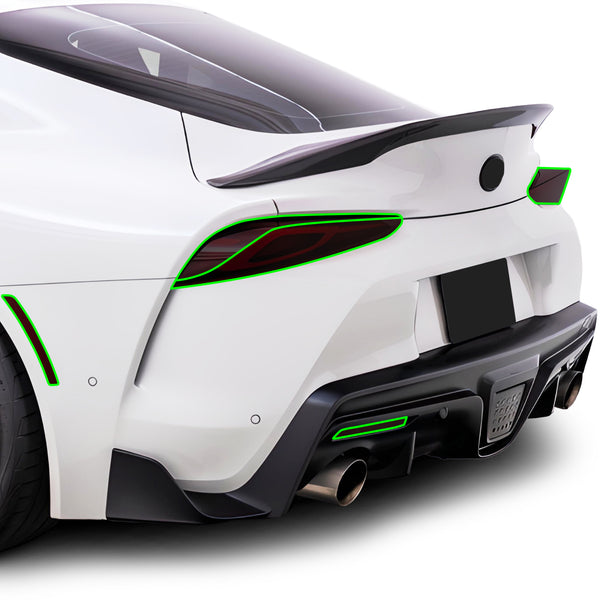 Full Headlight Taillight Precut Smoked PPF Tint Kit Film Overlay Fits Toyota Supra 2020 - 2025 - Bogar Tech Designs