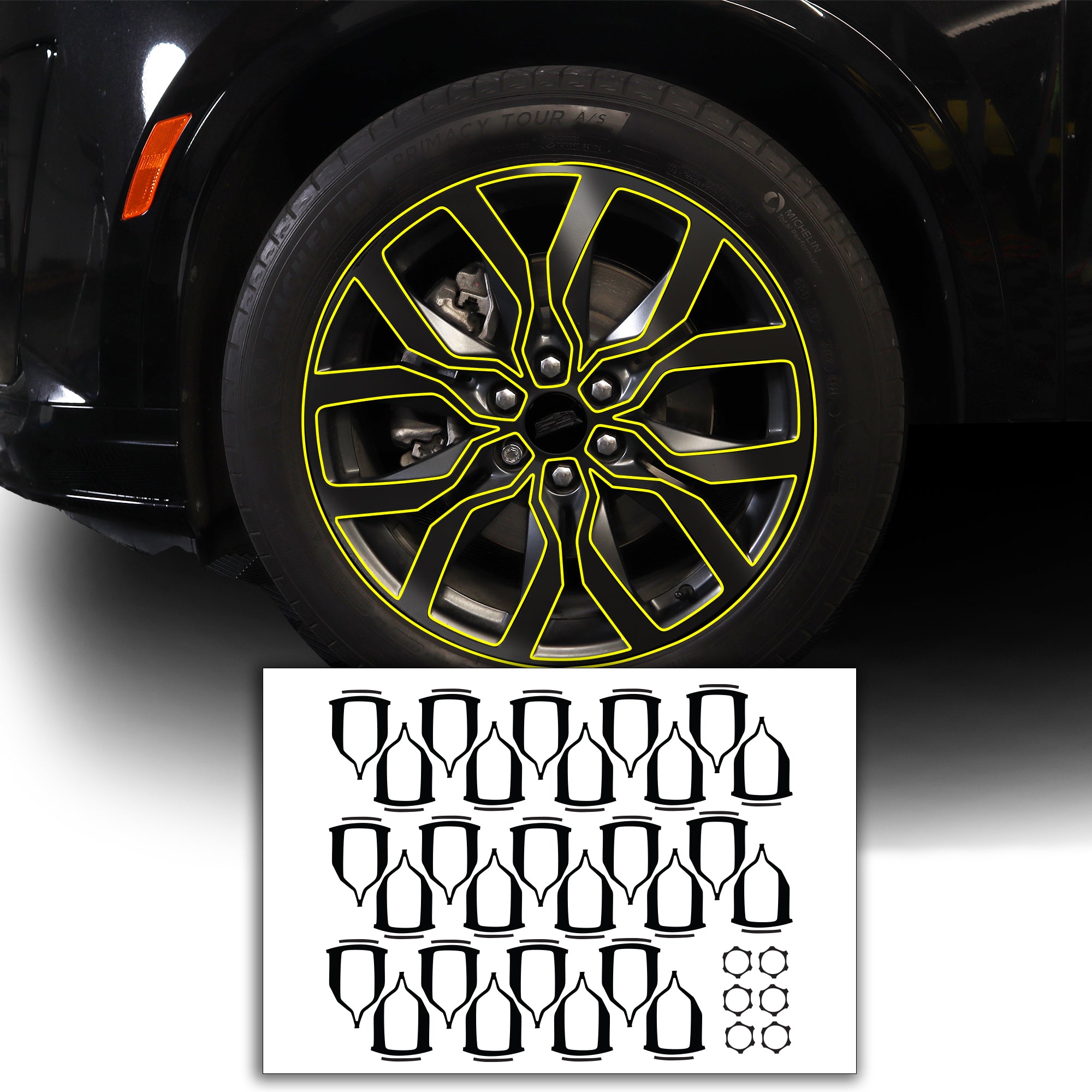 Vinyl Chrome Delete Grille Side Window Rear Blackout Decal Stickers Overlay Film Fits Cadillac XT6 2020 - 2025 - Bogar Tech Designs