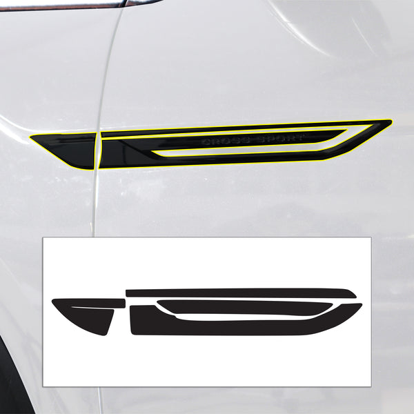 Fits Volkswagen Atlas Cross Sport Vinyl Chrome Delete Grille Side Window Rear Blackout Dechrome Decal Stickers Overlay Film 2020 - 2025 - Bogar Tech Designs