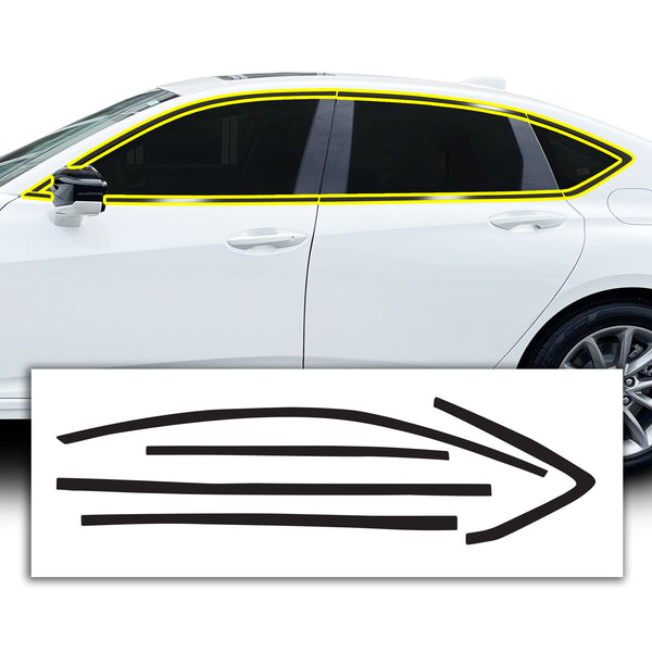 Vinyl Chrome Delete Grille Side Window Wheel Blackout Decal Stickers Overlay Film Fits Acura TLX 2021-2025